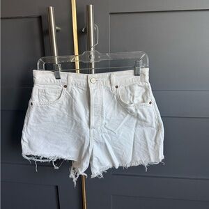 Reformation White Jean Shorts